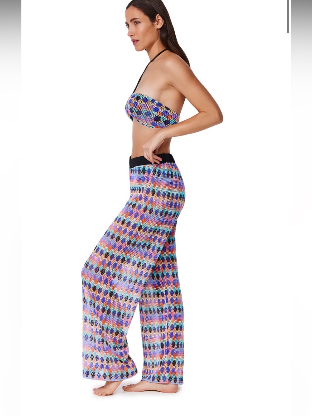 Profile By Gottex Retro Riviera Netted Crochet Beach Pant Cover Up - Picture 4 of 13